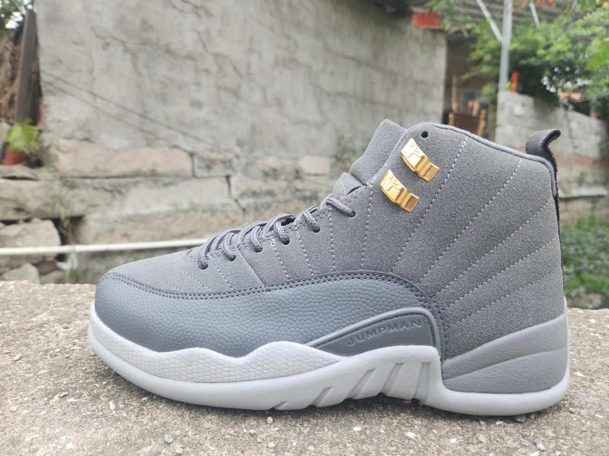 Air Jordan 12 Black / Light Gray Sneakers