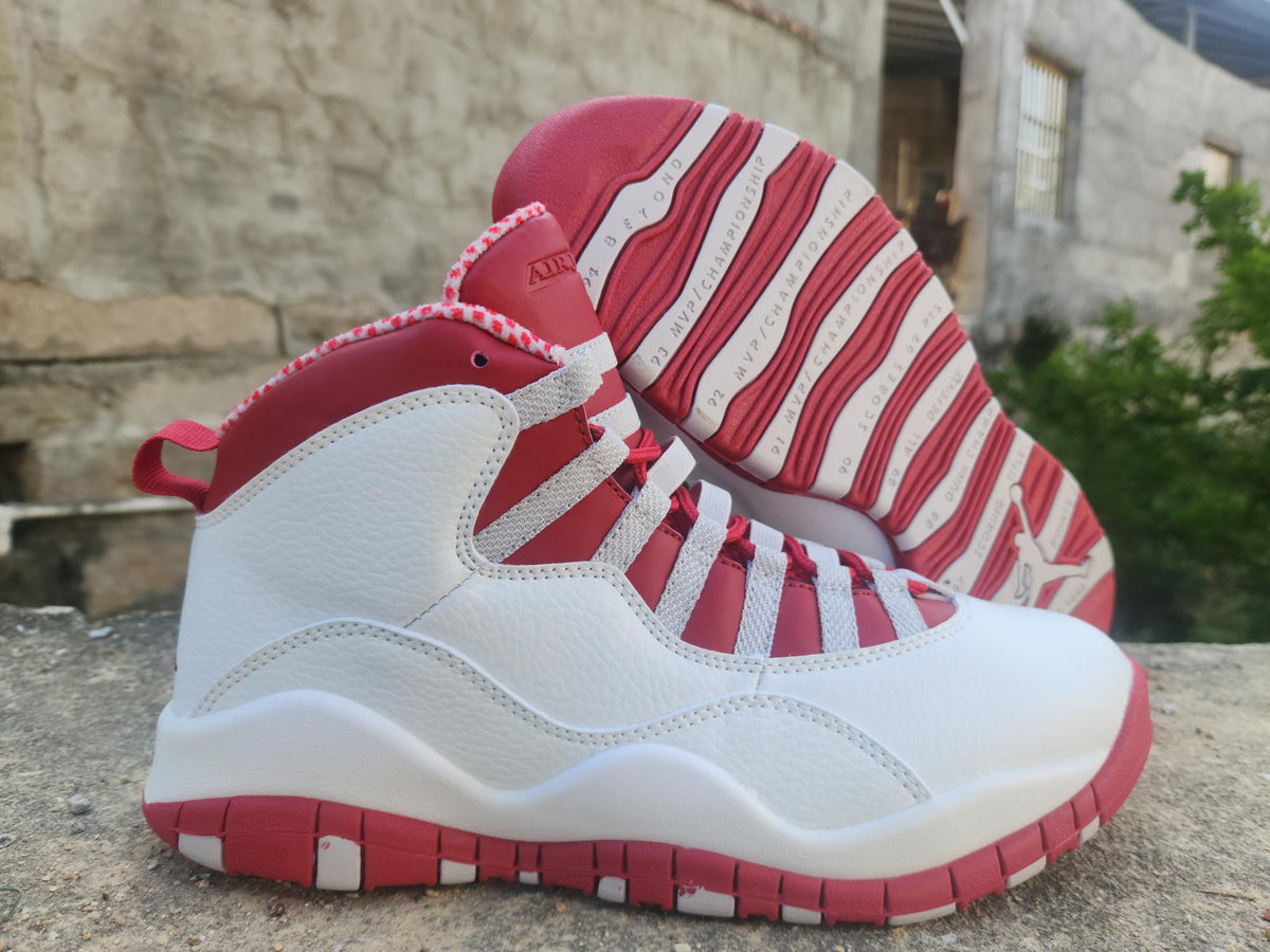 Air Jordan 10 Retro White Grey Red