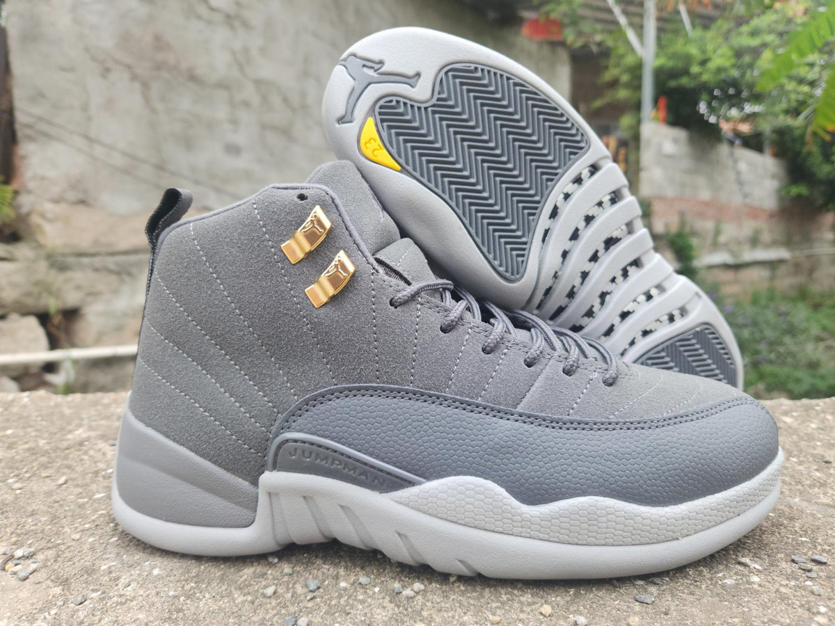 Air Jordan 12 Black / Light Gray Sneakers