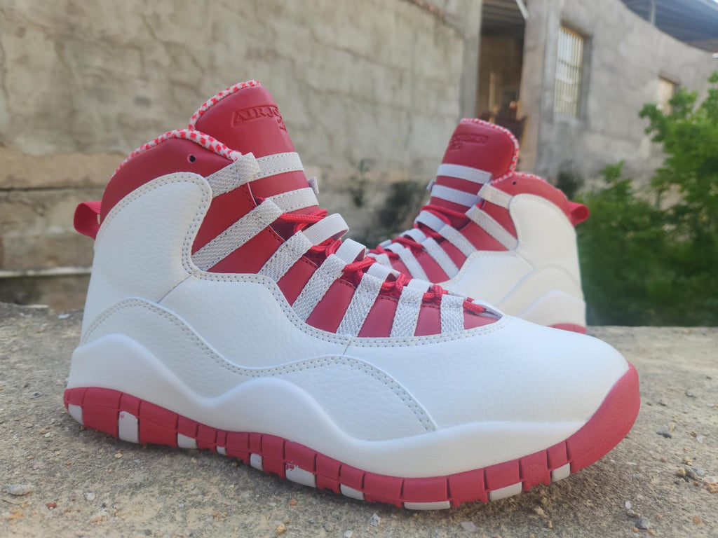 Air Jordan 10 Retro White Grey Red
