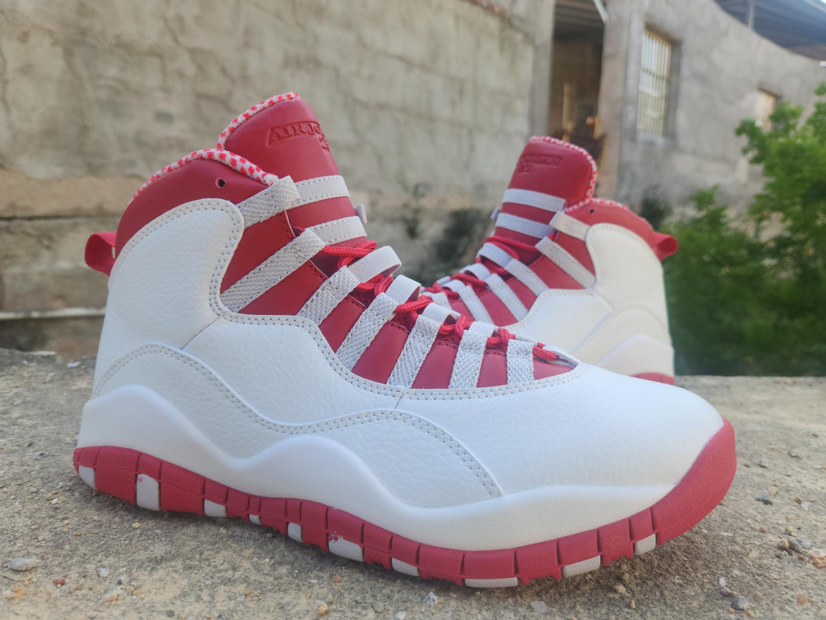 Air Jordan 10 Retro White Grey Red