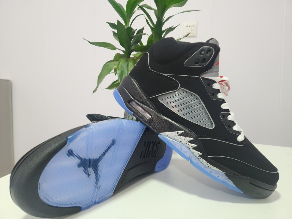 Men's Air Jordan 5 Black Silver