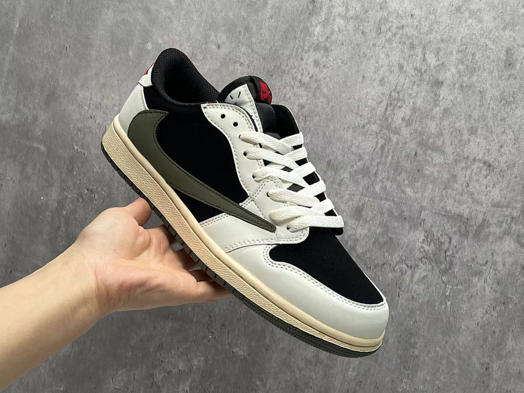 Travis Scott x Air Jordan 1 Low OG SP Black-Olive Reverse Swoosh