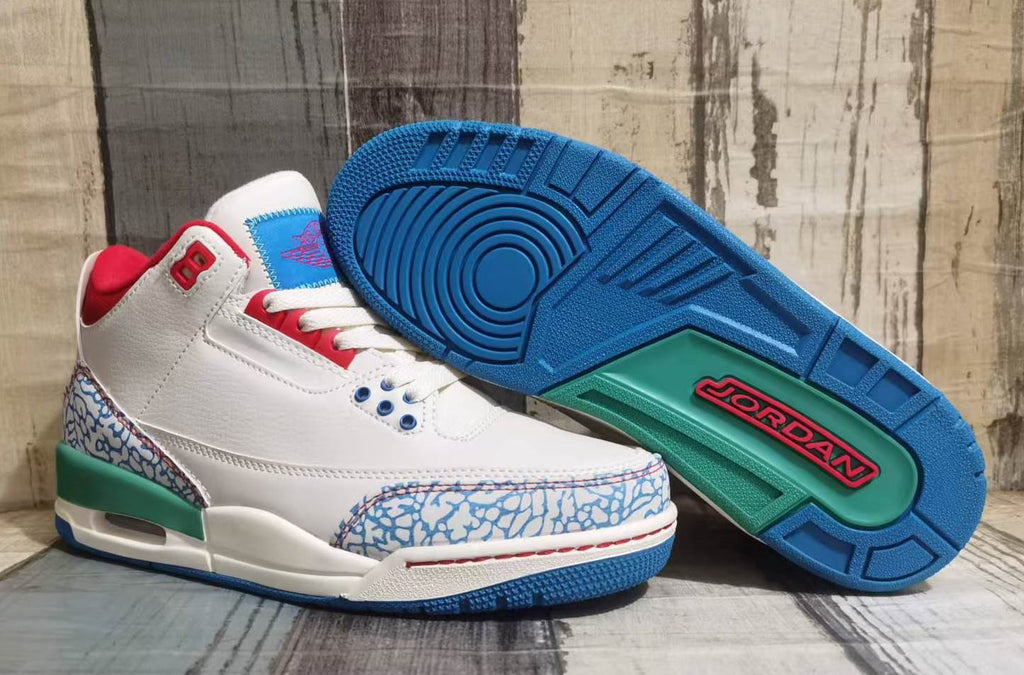 Air Jordan 3 Retro Off-White Blue Red