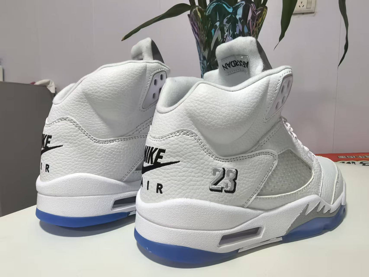 Women's Air Jordan 5 Retro White / Metallic Silver