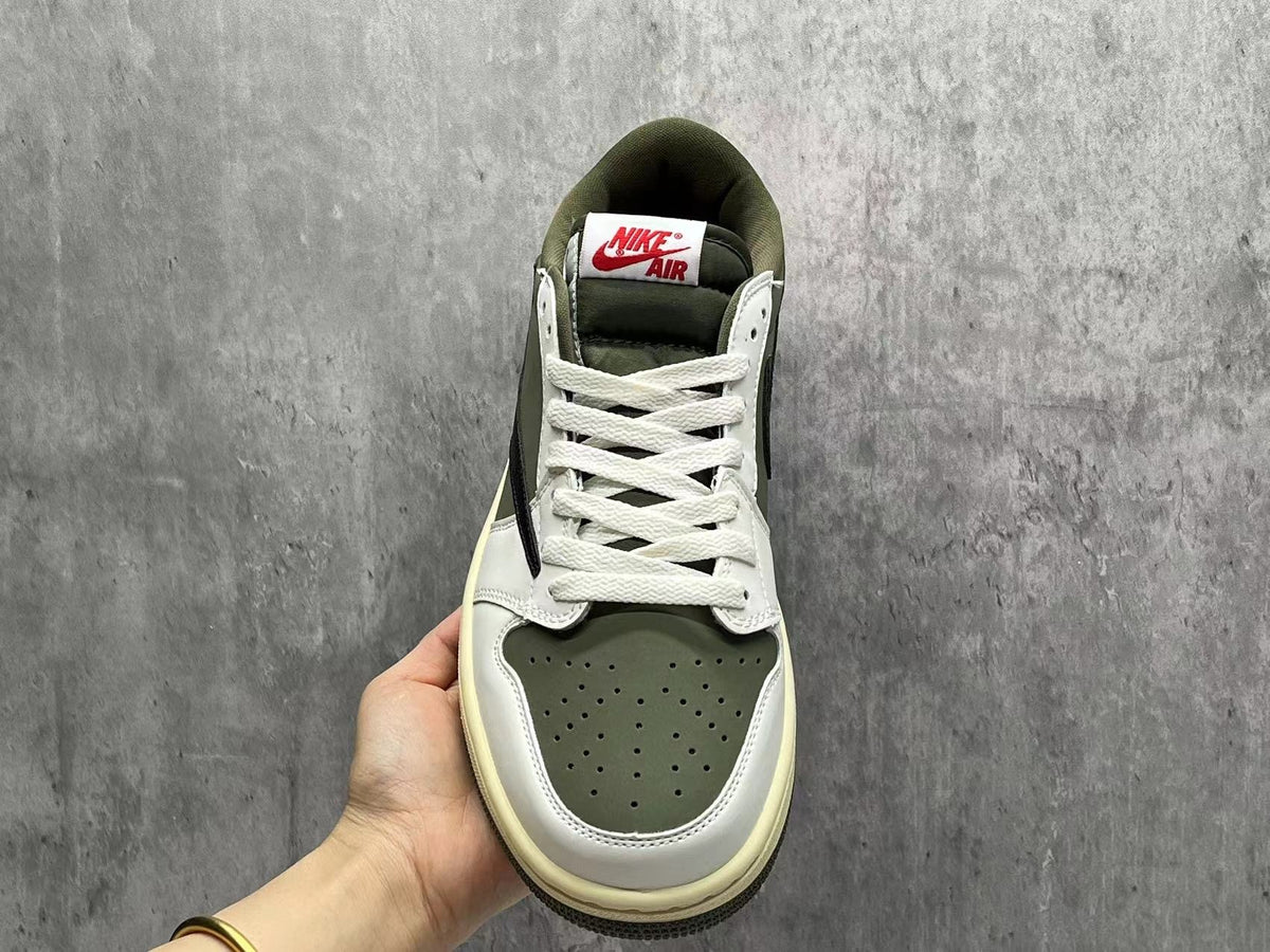 Travis Scott x Air Jordan 1 Low OG SP Beige-Olive Reverse Swoosh